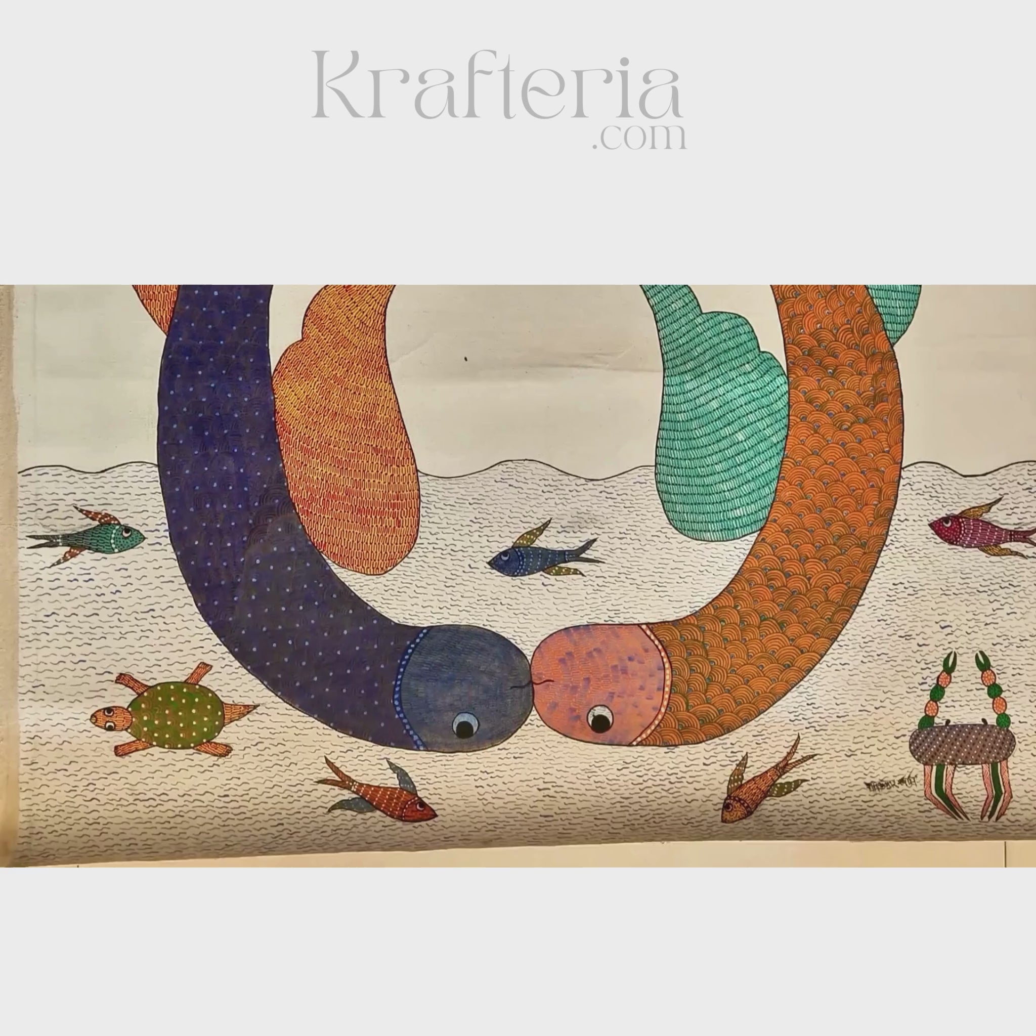 Circle of Life - From Roots to Rivers Gond Painting